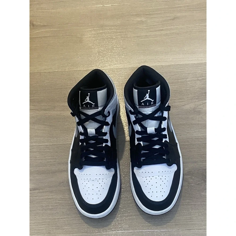Nike Air Jordan 1 Mid White Shadow Grey 554724-073 Men's Size 8